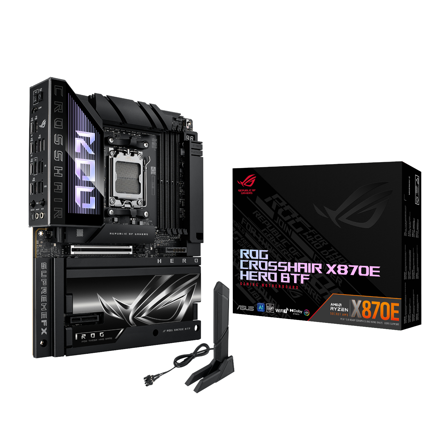 Asus Rog Crosshair X870e Hero Btf Amd Am5 Atx Gaming Motherboard