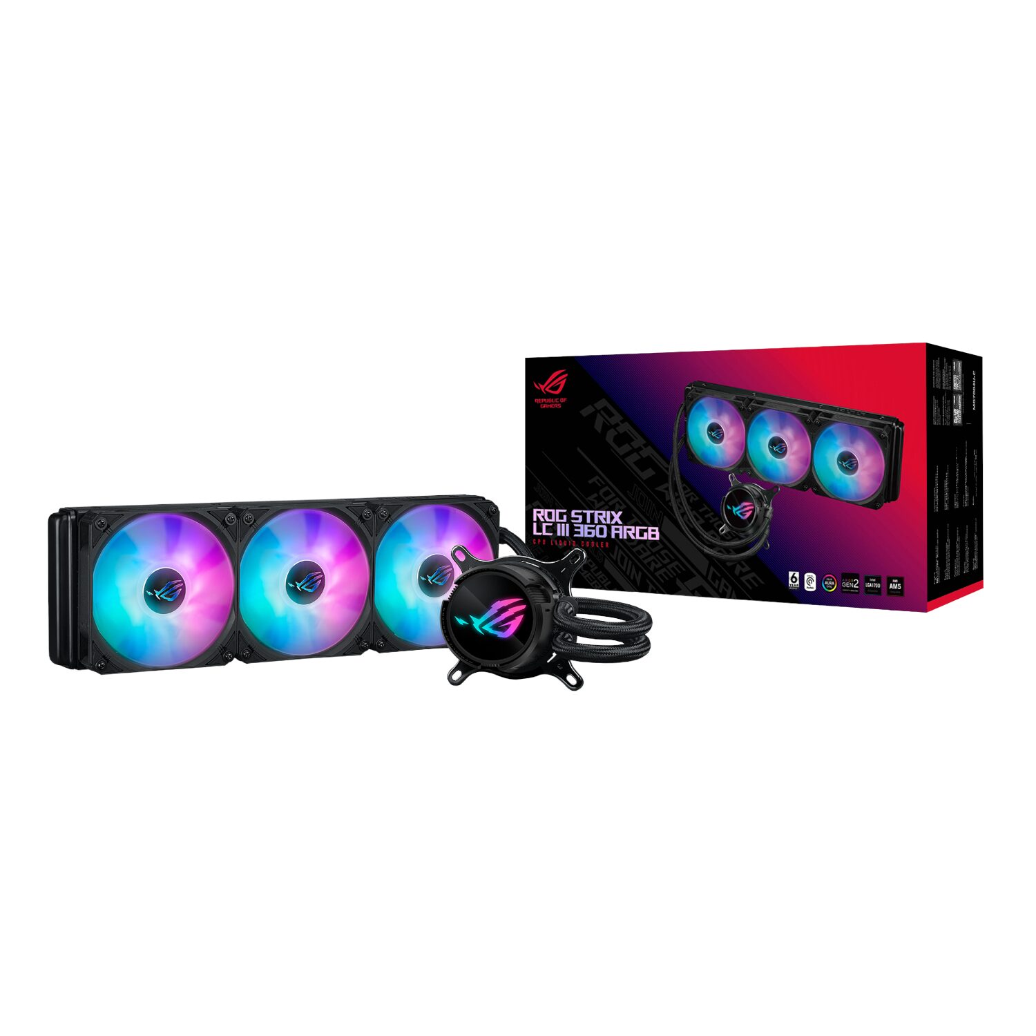 Asus Rog Strix Lc Iii 360 Argb Liquid Cpu Cooler - Black