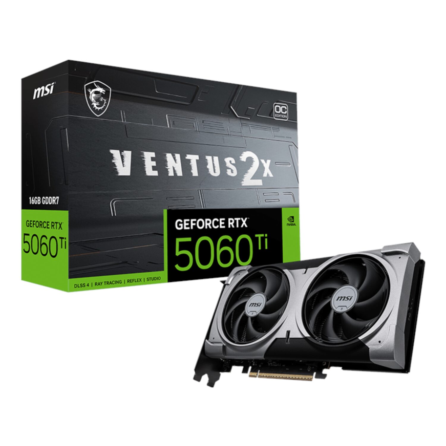 Msi Geforce Rtx 5060 Ti Ventus 2x Oc Plus 16gb Gddr7 Graphics Card