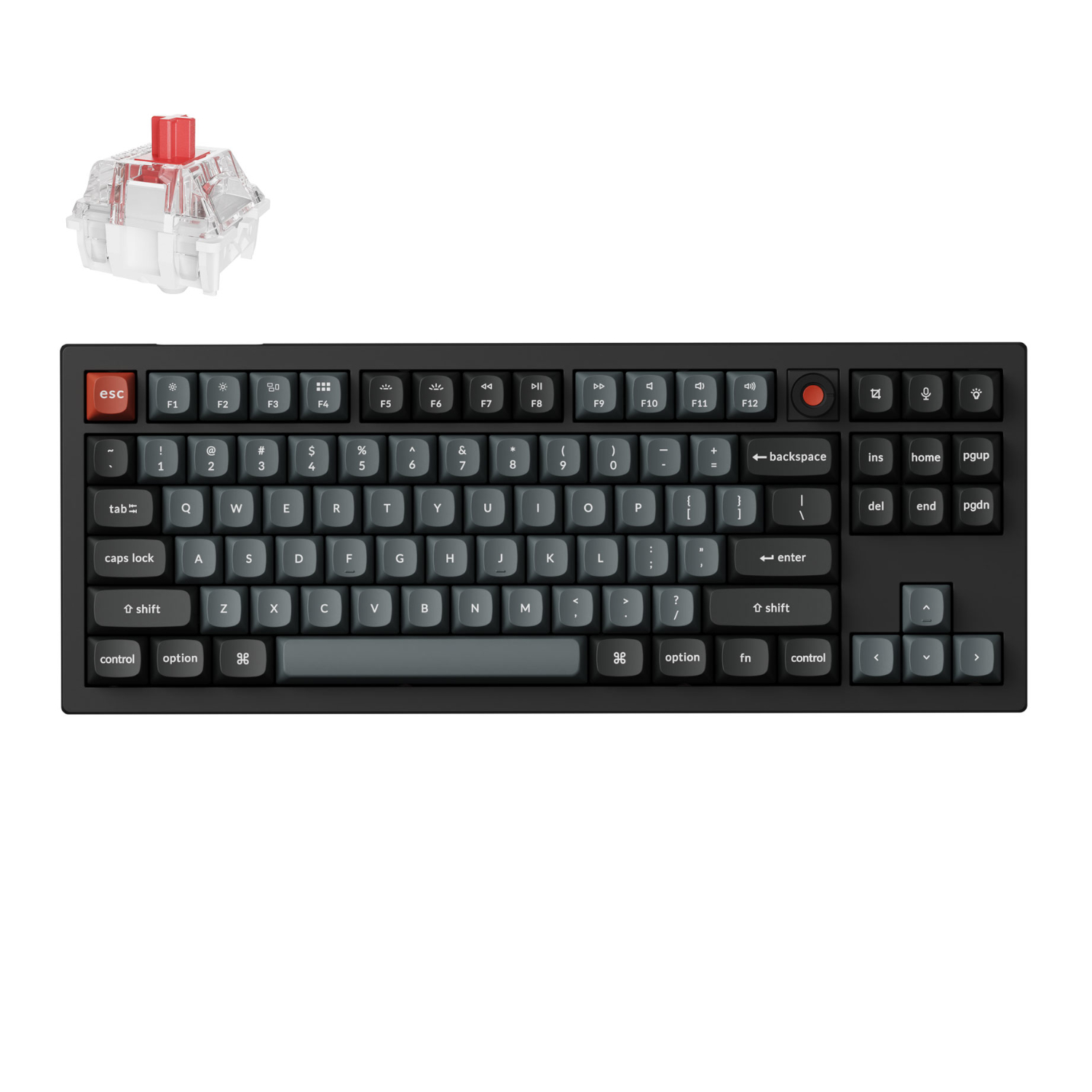 Keychron V3 Ultra 80% 8k Red Switch Hot-Swap Rgb Wireless Keyboard - Black