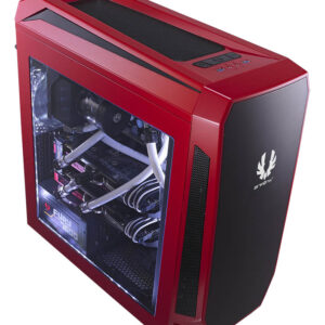 Bitfenix Aeg-300-Rkwl1 Aegis - Red + Windowed + Icon Disply With Programmable Icon Display ( 240x320 2.8" Tft Lcd ) + 3-Speeds Fan Controller Closed Panels For Noise Shielding With Reservoir Bracket + Pump Bracket 200mm Width Slim Design No Psu