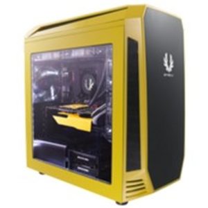 Bitfenix Aeg-300-Ykwn1 Aegis Core - Yellow + Windowed + Icon Disply With 3-Speeds Fan Controller Closed Panels For Noise Shielding With Reservoir Bracket + Pump Bracket 200mm Width Slim Design No Psu ( Bottom Placed + Multi-Direction Psu Design ) 2x