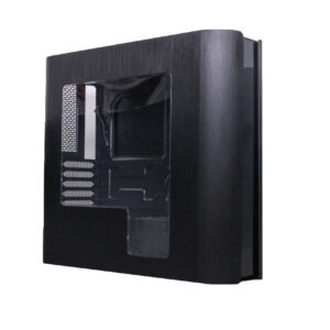 Bitfenix Pan-300-Kkwl1 Pandora - Black + Windowed + Icon Disply With Programmable Icon Display ( 240x320 2.4" Tft Lcd ) 160mm Width Slim Design Soft Curved Design With Brushed Aluminum Panels Support Upto 240mm Radiator No Psu ( Bottom Placed +