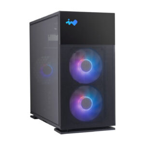 In Win 327 Mini Tower Chassis - Tempered Glass Front Argb Logo Display Front Mesh Panel With Honeycomb Vents Quick-Release Side Panel Removal Button 1.2 Mm Thick Steel And Tempered Glass Dedicated Top Chambers Design For Heat Separation No Psu