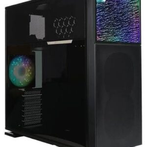 In Win N515 Nebula Mid Tower Chassis - Nebula Panel With Tempered Glass + Inner/Outer Parallel Mirrors Infinite Depth Perception Front Argb Logo Display 2x Mesh Panels With Honeycomb Vents Quick-Release Side Panel Removal Button + Magnetic Side Panel