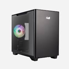 Inwin A3 Black Steel Mid Tower Chassis with Tempered Glass Side Panel - Micro Atx (no psu)