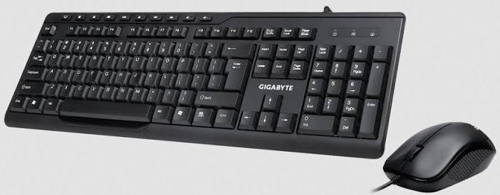 Gigabyte Desktop Km6300 Black Kb + 1000dpi Optical Wheel Mouse 10 Multimedia Keys Low-Profile Keyframe - Usb