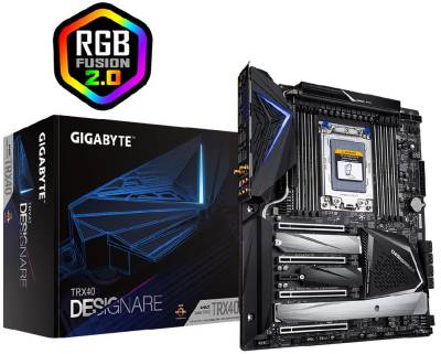 Gigabyte Trx40 Aorus Pro + Wifi : Amd Strx4 ( Threaderipper 3 Series Only ) Mb - With 12+2 Phase Digital Vrm Pre-Mounted I/O Shield With Thermal Armor + Rgb Fusion 2.0 With On-Board Rgb Display ( Multi Zones ) Addressable Led Strip Support On-Board Q-