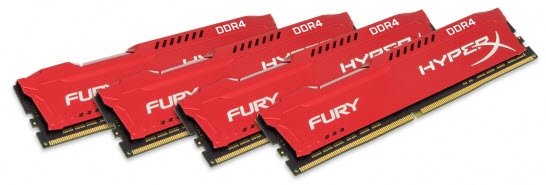 Kingston Hx429c17fr2k4/32 Ddr4-2933 ( Pc4-23400) Hyper-X Fury With Red Asymmetrical Heatsink Cl17 8gb X 4 Kit - Support Intel Xmp ( Extreme Memory Profiles ) 1.2v - 288pin - Lifetime Warranty