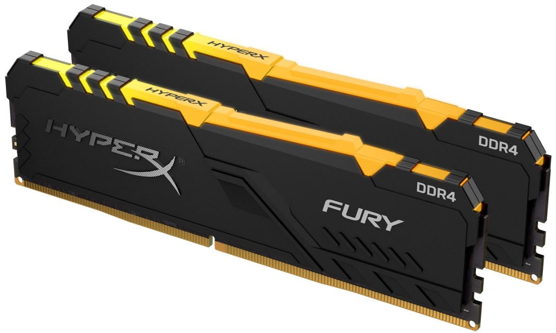 Kingston Hyper-X Rgb Fury Hx432c16fb3ak2/16 / Rgb Fury Beast Kf432c16bbak2/16 Ddr4-3200 ( Pc4-25600) With Asymmetrical Heatsink Cl16 8gb X 2 Kit - Support Intel Xmp ( Extreme Memory Profiles ) 1.35 - 288pin - Lifetime Warranty