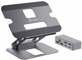 J5create Jts427 Multi-Angle Mobile Stand With Mini Dock Upto 4kg 16" Notebook - Aluminum Construction Adjustable Angle And Height Foldable Design With Magnetic Attached Type-C Mini Dock ( 2x Type-A + 1x Type-C With 100w Pd + 2x Hd Hdmi Or 1x 4k H