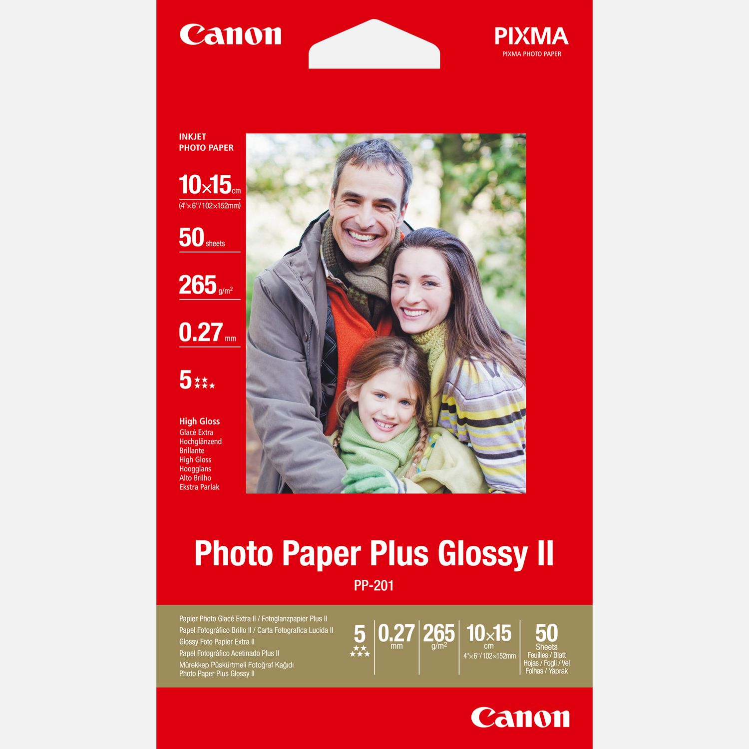 Canon Pp-201 4"X6" Photo Paper Plus Glossy - 50sheets 270g/M