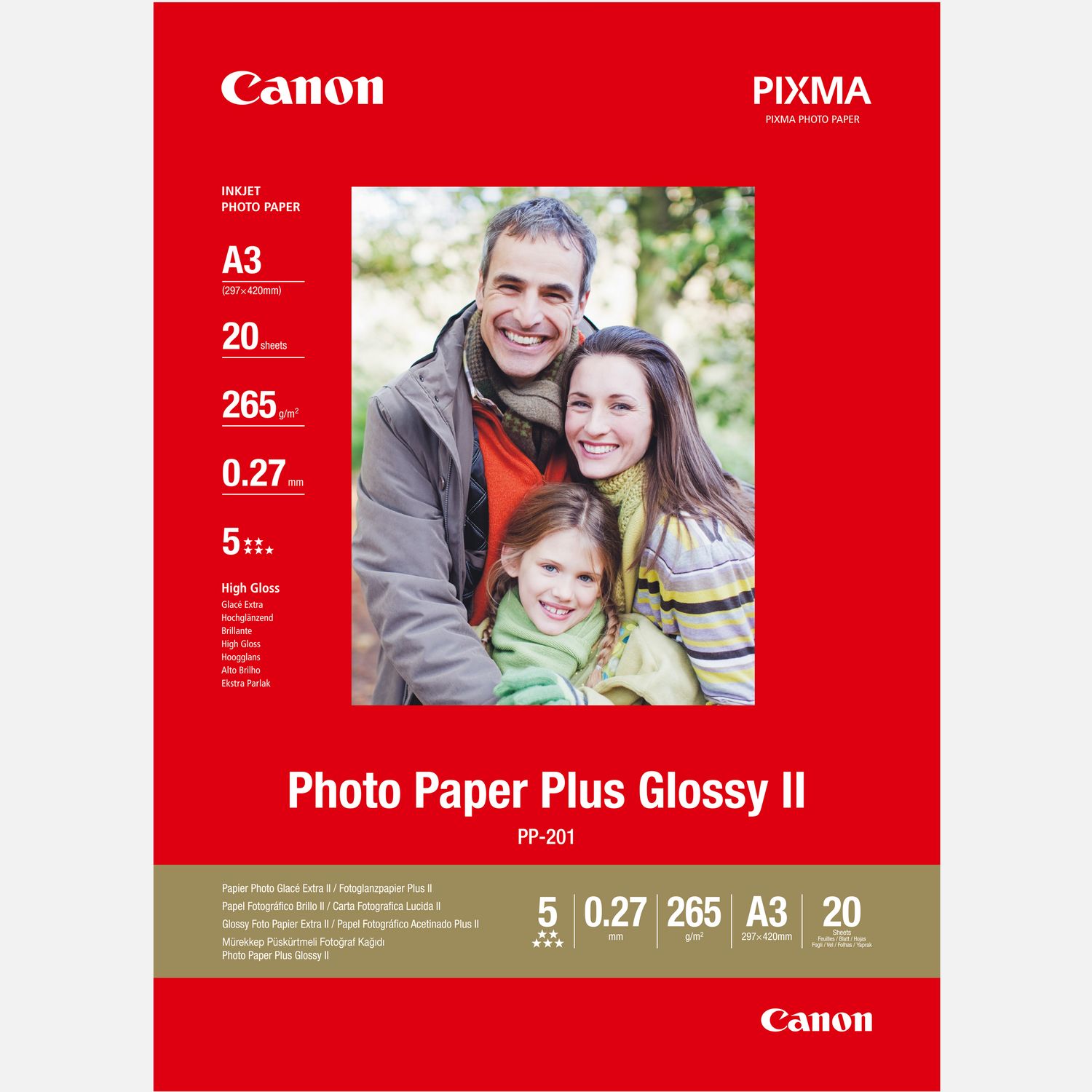 Canon Pp-201 A3 Photo Paper Plus Glossy - 20sheets 270g/M