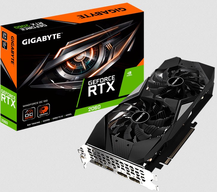 Gigabyte Nvidia Geforce Rtx 2060 12gb Gddr6 - 192 Bit Windforce Overclocked